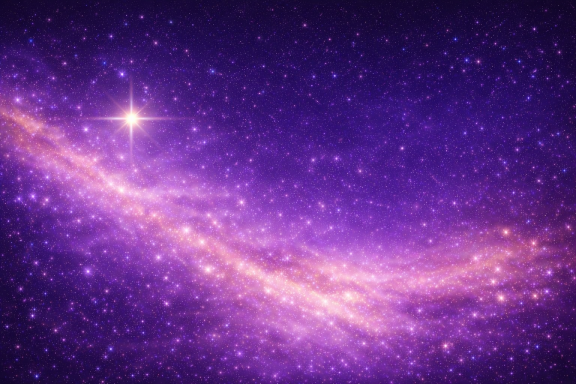 Lila und violette Galaxie mit funkelnden Sternen im Hintergrund.